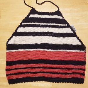 Crocheted Halter Crop Top